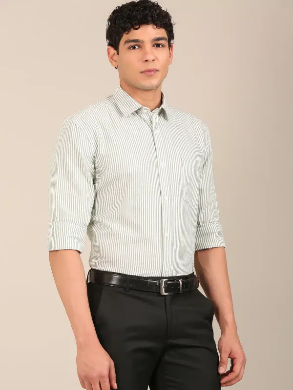 Men_S_Mint_Green_Vertical_Stripe_Slim_Fit_Cotton_Shirt