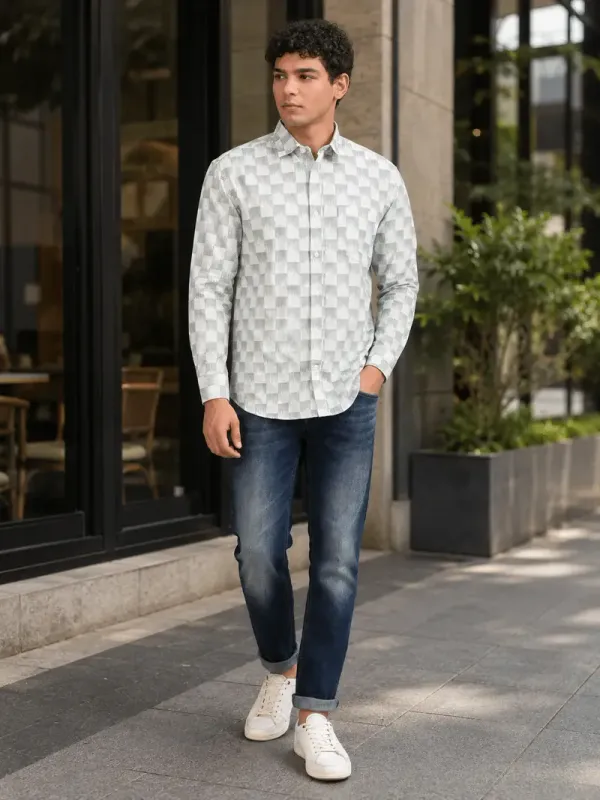 Men_S_Sage_Green_Geometric_Print_Slim_Fit_Cotton_Shirt