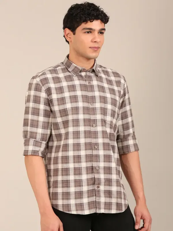 Men_S_Brown_Check_Slim_Fit_Cotton_Shirt