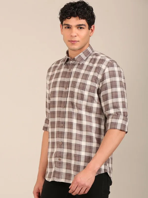 Men_S_Brown_Check_Slim_Fit_Cotton_Shirt