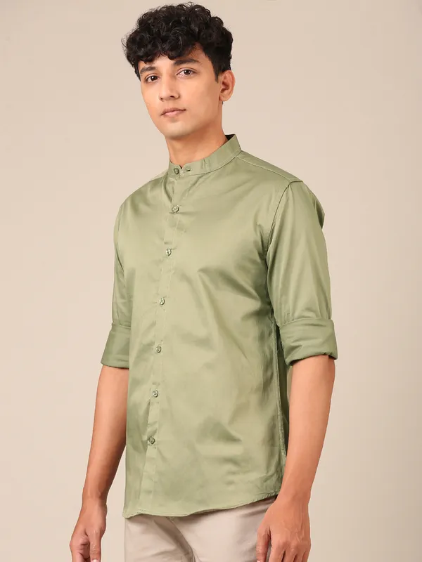 Men’s_Sage_Green_Regular_Fit_Satin_Shirt