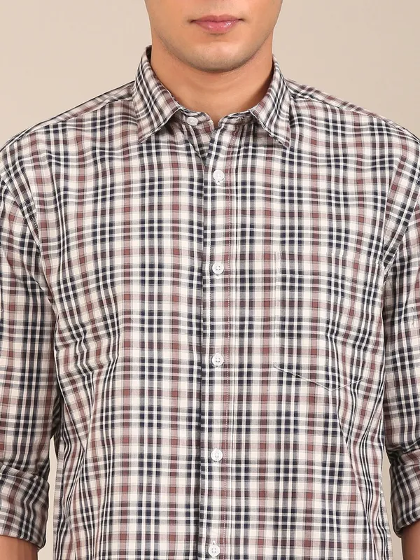 Men_S_Navy_Brown_Check_Slim_Fit_Cotton_Shirt