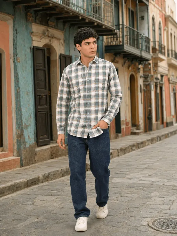 Men_S_Dusty_Teal_Blue_Check_Slim_Fit_Cotton_Dobby_Shirt