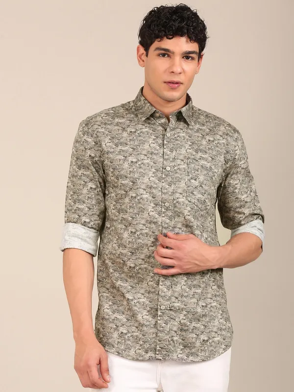 Men_S_Beige_Abstract_Print_Slim_Fit_Cotton_Shirt