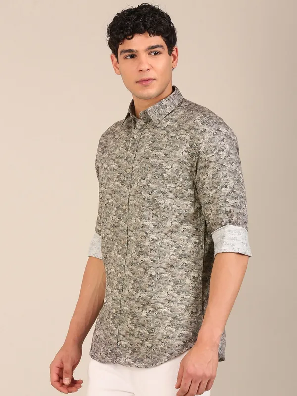 Men_S_Beige_Abstract_Print_Slim_Fit_Cotton_Shirt