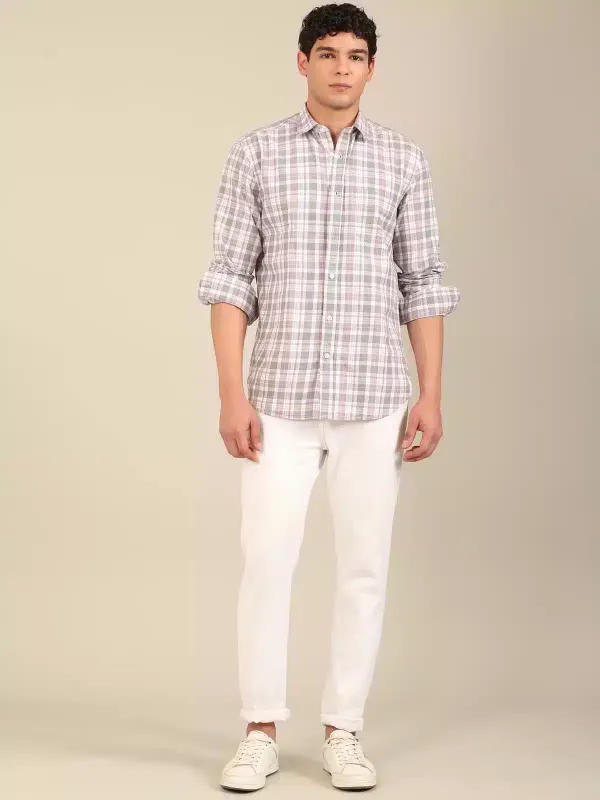 Men_S_Dusty_Rose_Grey_Check_Slim_Fit_Cotton_Shirt