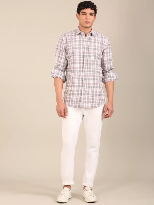 Men_S_Dusty_Rose_Grey_Check_Slim_Fit_Cotton_Shirt
