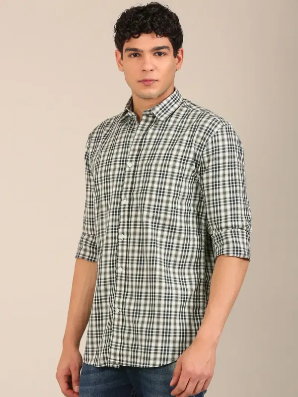 Men_S_Olive_Navy_Check_Slim_Fit_Cotton_Shirt