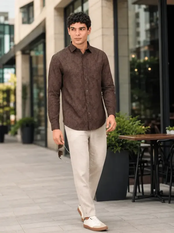 Men_S_Cocoa_Brown_Leaf_Print_Slim_Fit_Cotton_Shirt