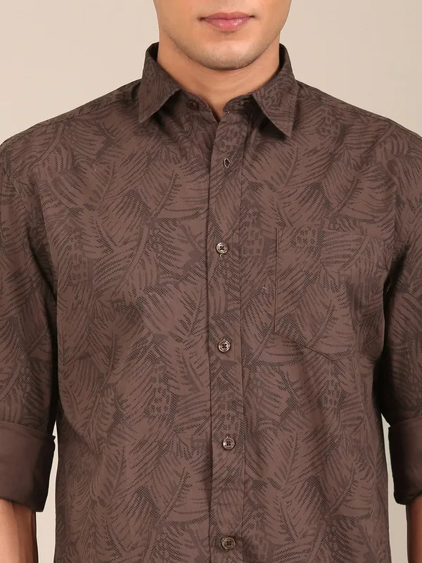 Men_S_Cocoa_Brown_Leaf_Print_Slim_Fit_Cotton_Shirt
