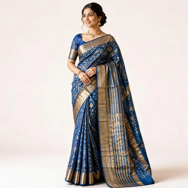 Blue_Silk_Floral_Zari_Woven_Saree_For_Women