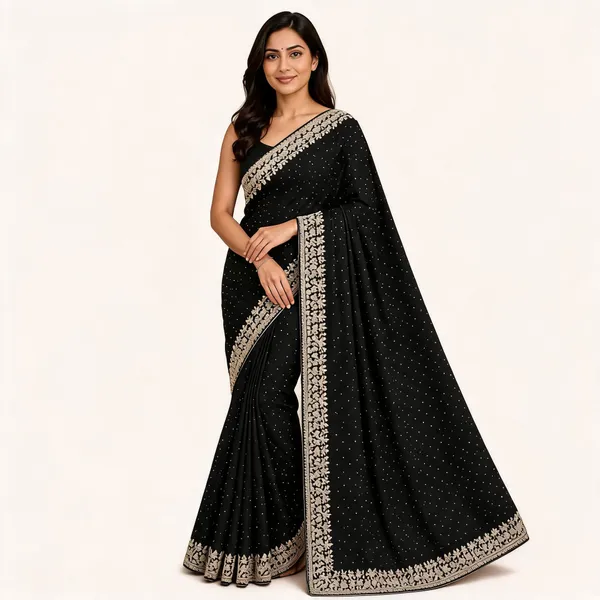 Black_Floral_Border_Saree_For_Women