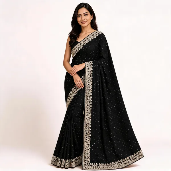 Black_Floral_Border_Saree_For_Women