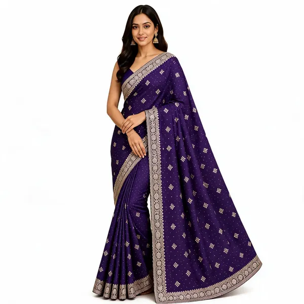 Purple_Floral_Motif_Saree_For_Women