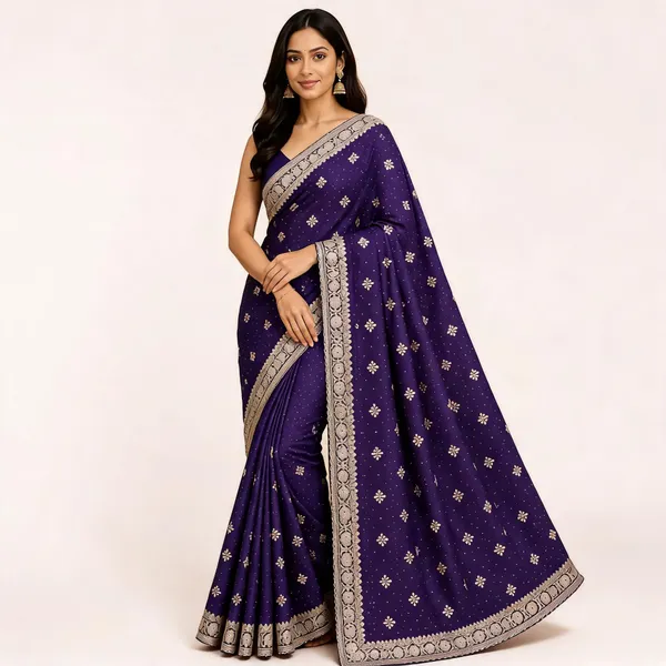 Purple_Floral_Motif_Saree_For_Women