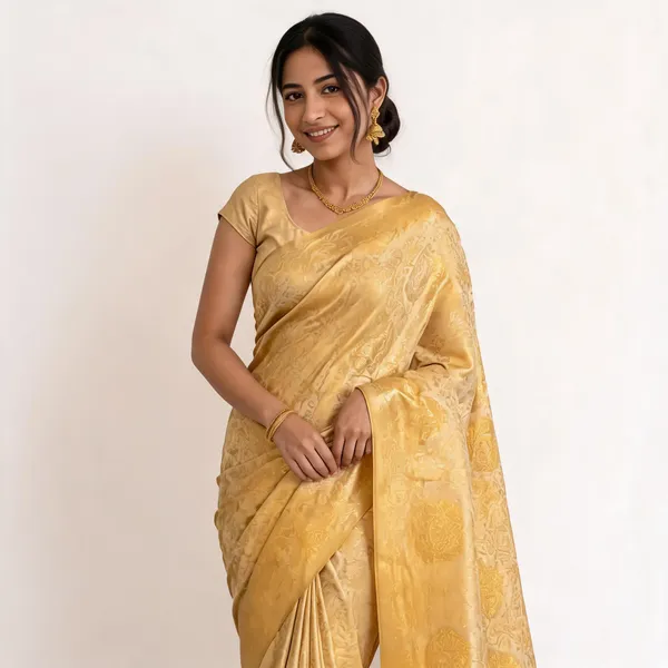 Golden_Woven_Saree_For_Women