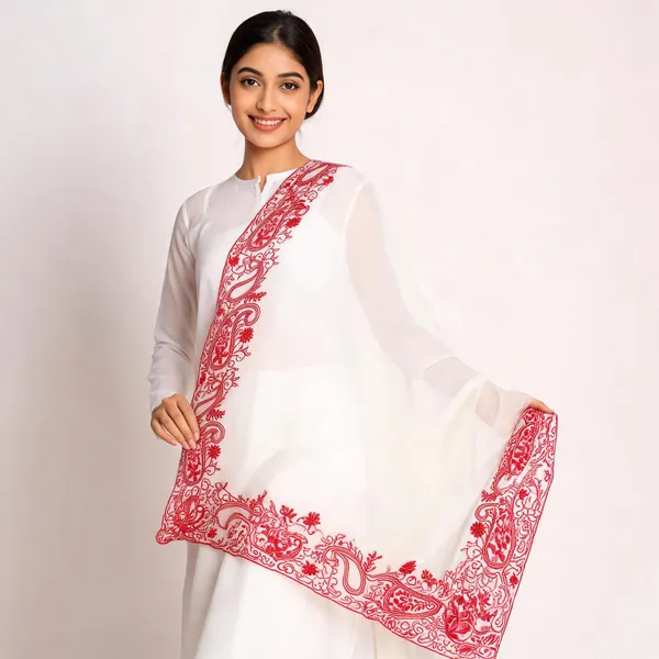 White_Georgette_Paisley_Print_Dupatta_For_Women
