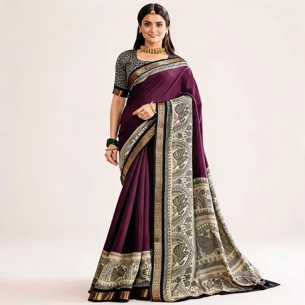 Purple_Printed_Saree_For_Women