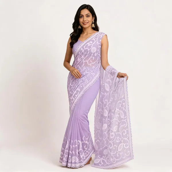 Lavender_Embroidered_Saree_For_Women
