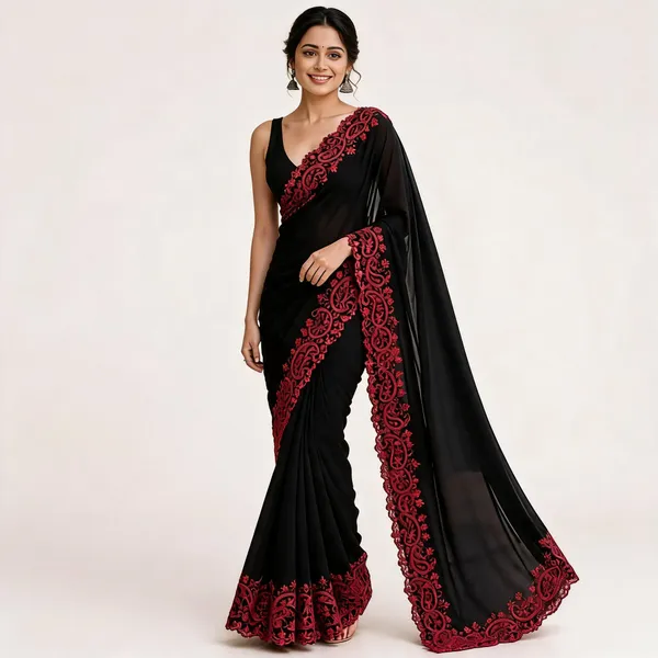 Black_Embroidered_Saree_For_Women