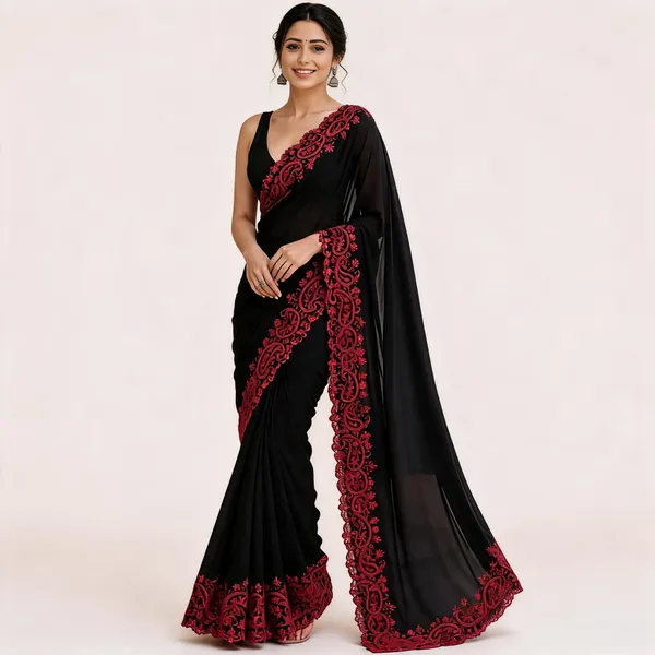 Black_Embroidered_Saree_For_Women