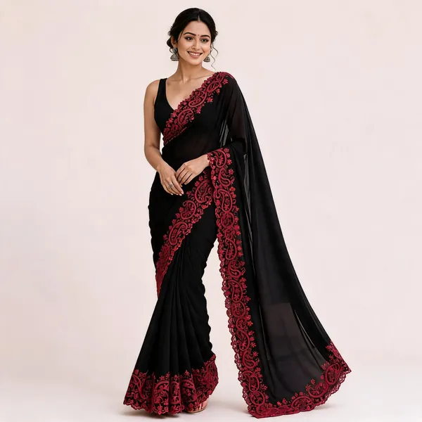 Black_Embroidered_Saree_For_Women