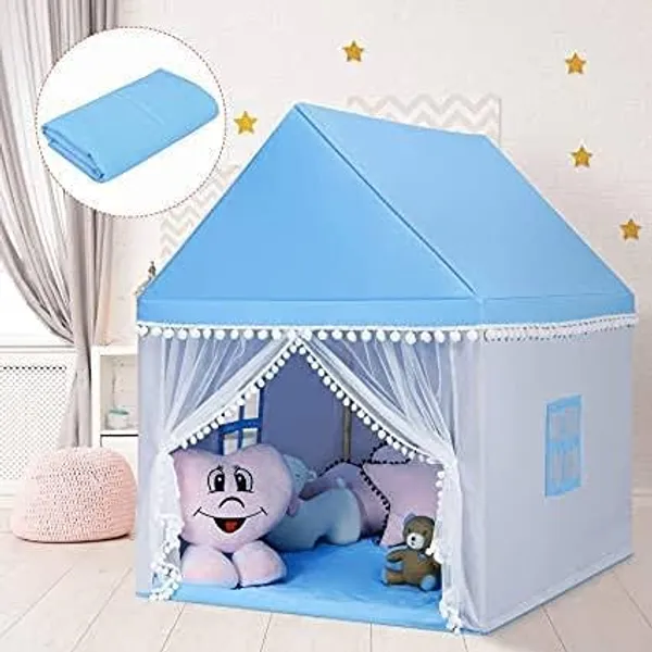 Portable_Boy_Girls_Play_Tent_House_For_Boys_Girls_Foldable_Indoor_Outdoor_Toy_Tent_Lightweight_Portable_Tent_For_Boys_Girls_Age_3_10_Years_Plan_Tent_House_Sky