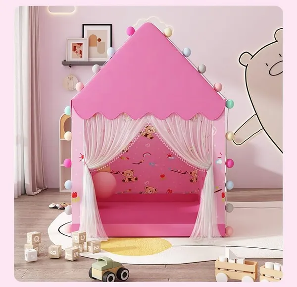Tent_Play_For_Girls_Boys_Indoor_Outdoor_Portable_Tent_With_Curtains_Pretend_Play_Toy_Tent_House_For_Toddlers_Foldable_Play_Tent_House_For_3_10_Year_Old_Girls_And_Boys_Pink_Teddy_Tent_House