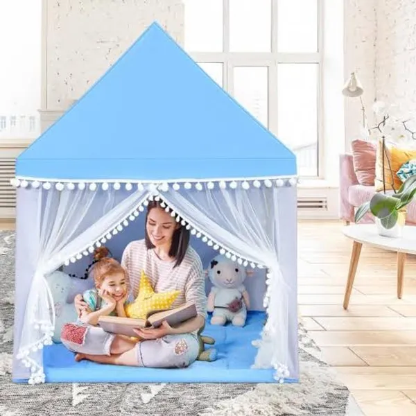 Portable_Boy_Girls_Play_Tent_House_For_Boys_Girls_Foldable_Indoor_Outdoor_Toy_Tent_Lightweight_Portable_Tent_For_Boys_Girls_Age_3_10_Years_Plan_Tent_House_Sky