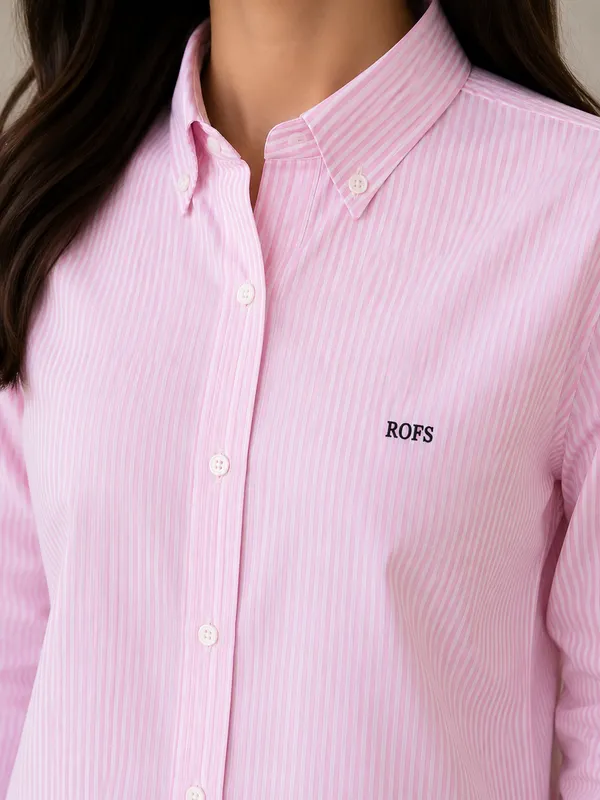 Pink_Stripe_Cotton_Shirt_Women