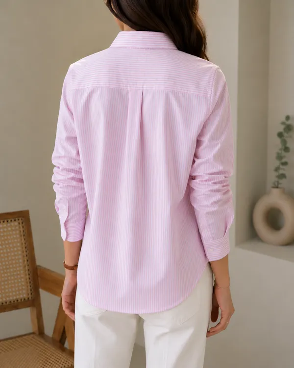 Pink_Stripe_Cotton_Shirt_Women