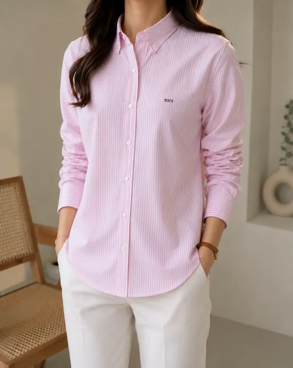 Pink_Stripe_Cotton_Shirt_Women