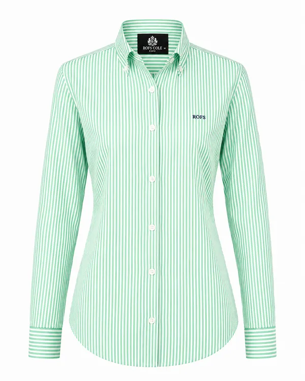 Emerald_Green_Stripe_Cotton_Shirt_Women