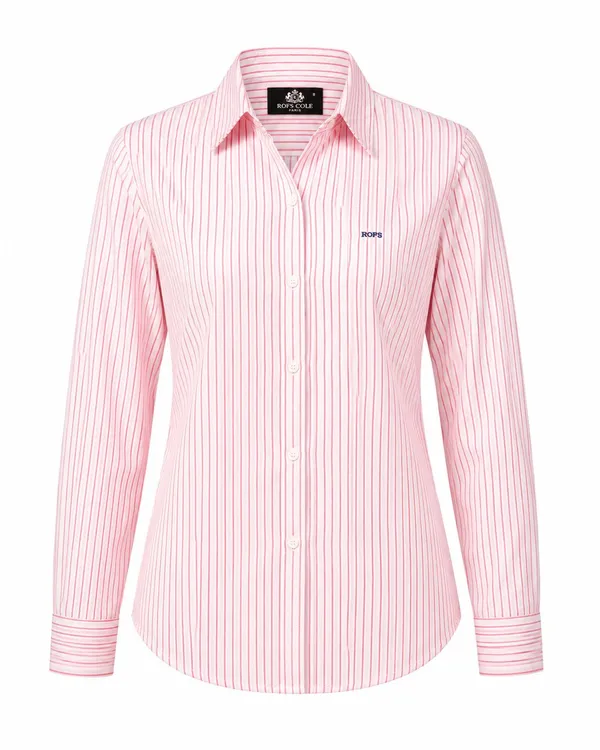 Crimson_Red_Stripe_Cotton_Shirt_Women