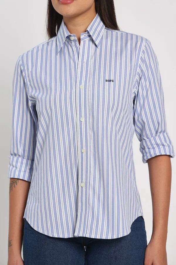 Ocean_Pinstripe_Cotton_Shirt_Women