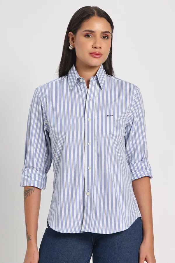 Ocean_Pinstripe_Cotton_Shirt_Women