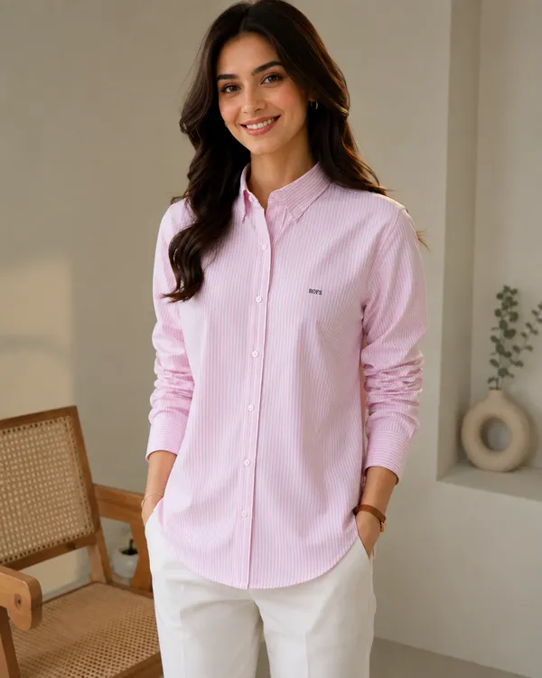Pink_Stripe_Cotton_Shirt_Women