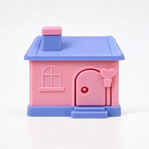 Pink_Blue_Plastic_House_Shaped_Piggy_Bank_With_Key