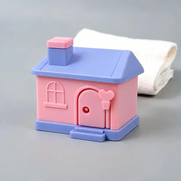 Pink_Blue_Plastic_House_Shaped_Piggy_Bank_With_Key