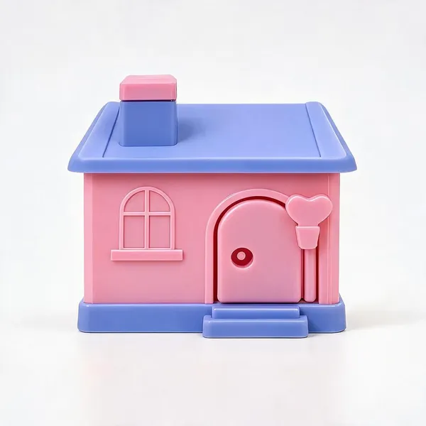 Pink_Blue_Plastic_House_Shaped_Piggy_Bank_With_Key