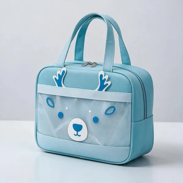 Sky_Blue_Synthetic_Leather_Insulated_Lunch_Bag_For_Kids