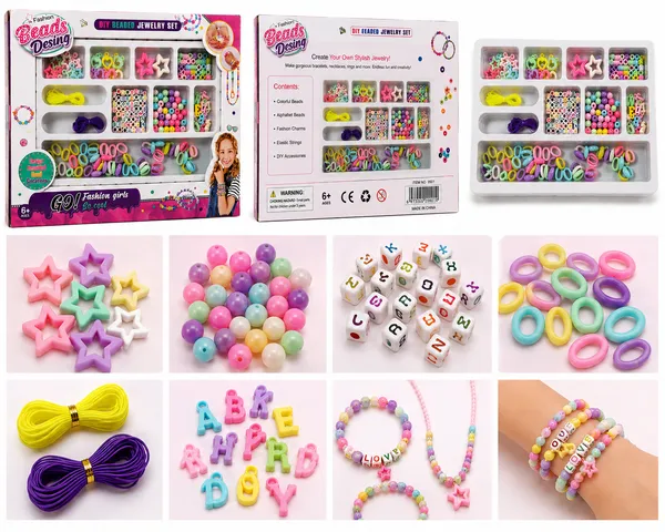 Multicolor_Acrylic_Diy_Beaded_Jewelry_Making_Kit_For_Kids