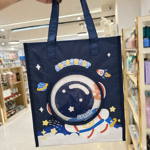 Blue_Polyester_Astronaut_Print_Tote_Bag_For_Kids