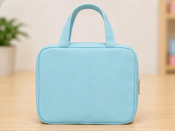 Sky_Blue_Synthetic_Leather_Insulated_Lunch_Bag_For_Kids