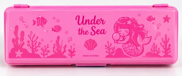 Pink_Mermaid_Print_Plastic_Pencil_Box_With_Sharpener_-_Pack_Of_3