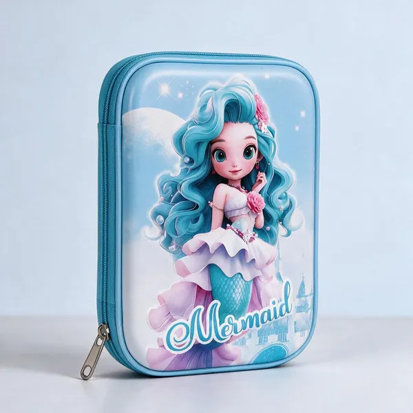 Blue_Polyester_Mermaid_Print_Zippered_Pencil_Case_For_Kids