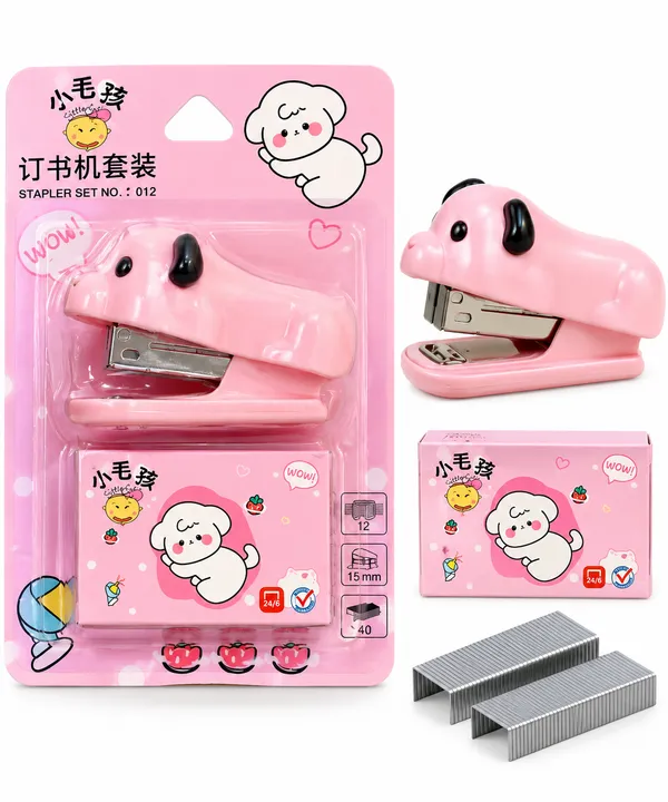 Pink_Animal_Shaped_Plastic_Stapler_Set_With_Staples_-_Pack_Of_3