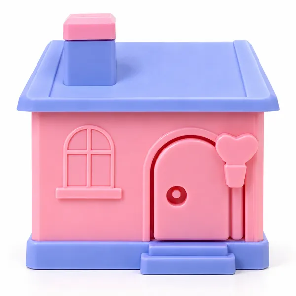 Pink_Blue_Plastic_House_Shaped_Piggy_Bank_With_Key