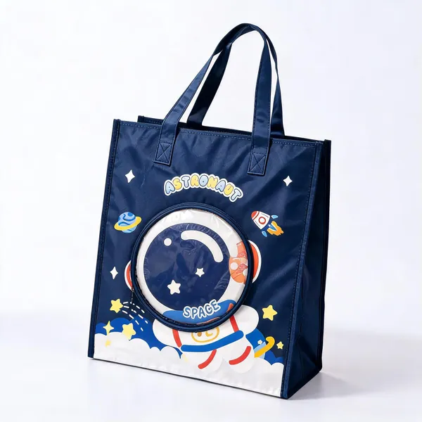 Blue_Polyester_Astronaut_Print_Tote_Bag_For_Kids