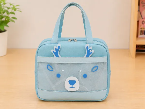 Sky_Blue_Synthetic_Leather_Insulated_Lunch_Bag_For_Kids